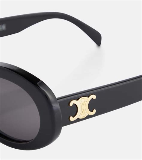 Triomphe 01 oval sunglasses in black 